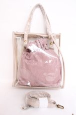 画像2: axes femme POETIQUE / ローズワッペンＰＶＣバッグ  淡ピンク Y-26-07-28-051-AX-BG-SZ-ZY (2)