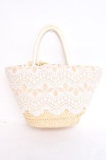 画像2: axes femme / レース×リボンかごバッグ  生成り Y-26-07-28-060-AX-BG-SZ-ZY (2)