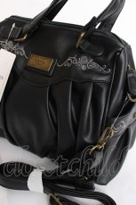 画像3: axes femme / プレート付ギャザーボストン  黒 Y-26-07-28-008-AX-BG-SZ-ZY (3)