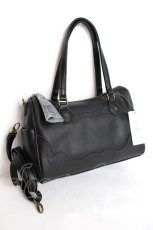 画像1: axes femme / ロングハンドルボストンバッグ  黒 Y-26-07-28-002-AX-BG-SZ-ZY (1)
