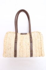 画像2: axes femme / 雑材ハンド刺繍バッグ  茶 Y-26-07-28-020-AX-BG-SZ-ZY (2)