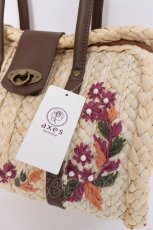 画像3: axes femme / 雑材ハンド刺繍バッグ  茶 Y-26-07-28-020-AX-BG-SZ-ZY (3)