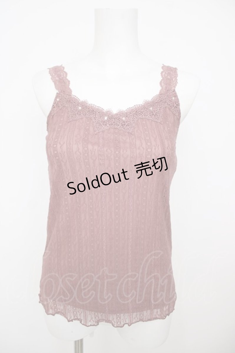 画像1: axes femme / 総レースキャミタンク M 濃ピンク Y-26-07-29-051-AX-TO-SZ-ZI (1)