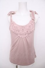 画像1: axes femme / 肩リボンレースタンク M アワピンク Y-26-07-29-055-AX-TO-SZ-ZY (1)
