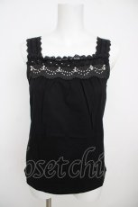 画像1: axes femme / シフォンバラ×パールタンク M 黒 Y-26-07-29-059-AX-TO-SZ-ZY (1)