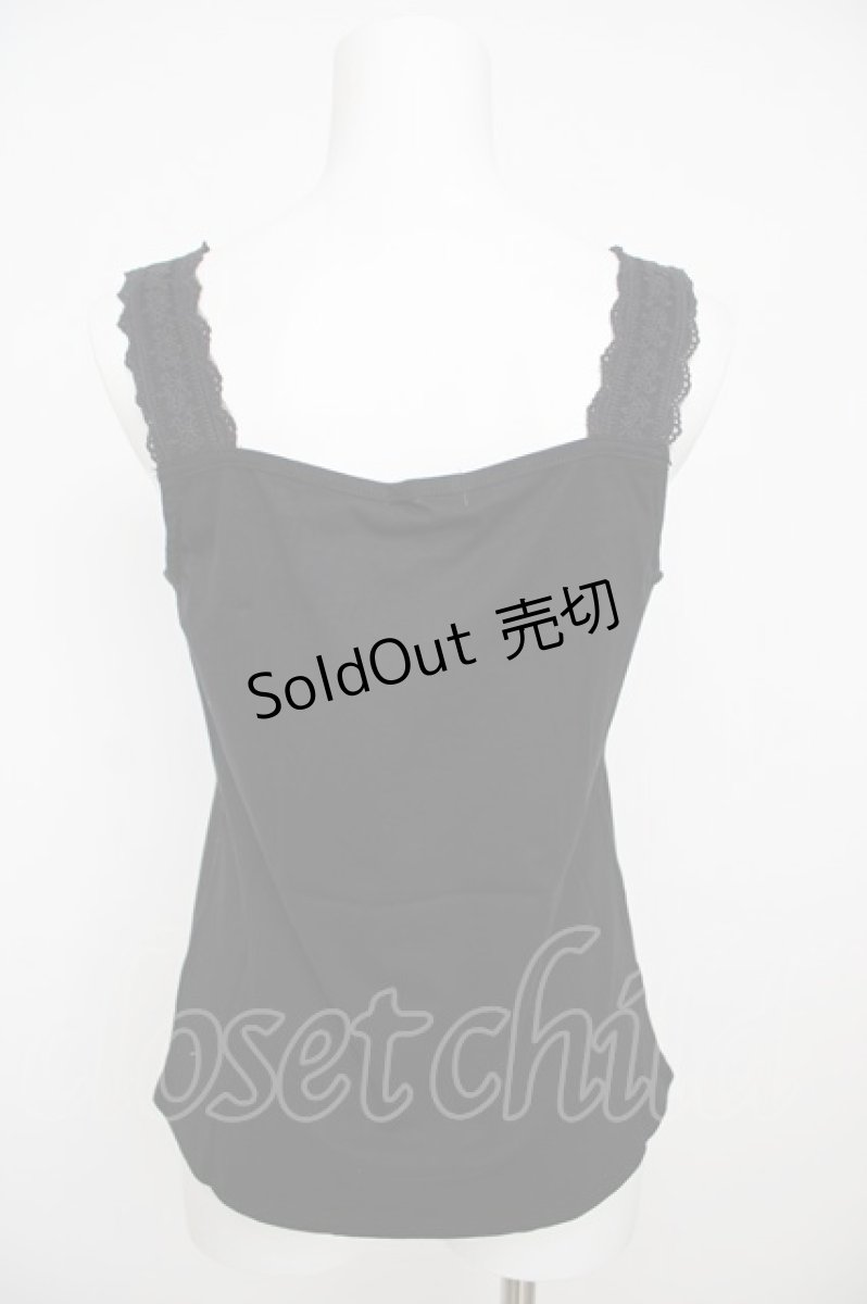 画像2: axes femme / シフォンバラ×パールタンク M 黒 Y-26-07-29-059-AX-TO-SZ-ZS (2)