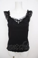 画像1: axes femme POETIQUE / ビジューデザインフリルキャミ M 黒 Y-26-07-29-061-AX-TO-SZ-ZY (1)