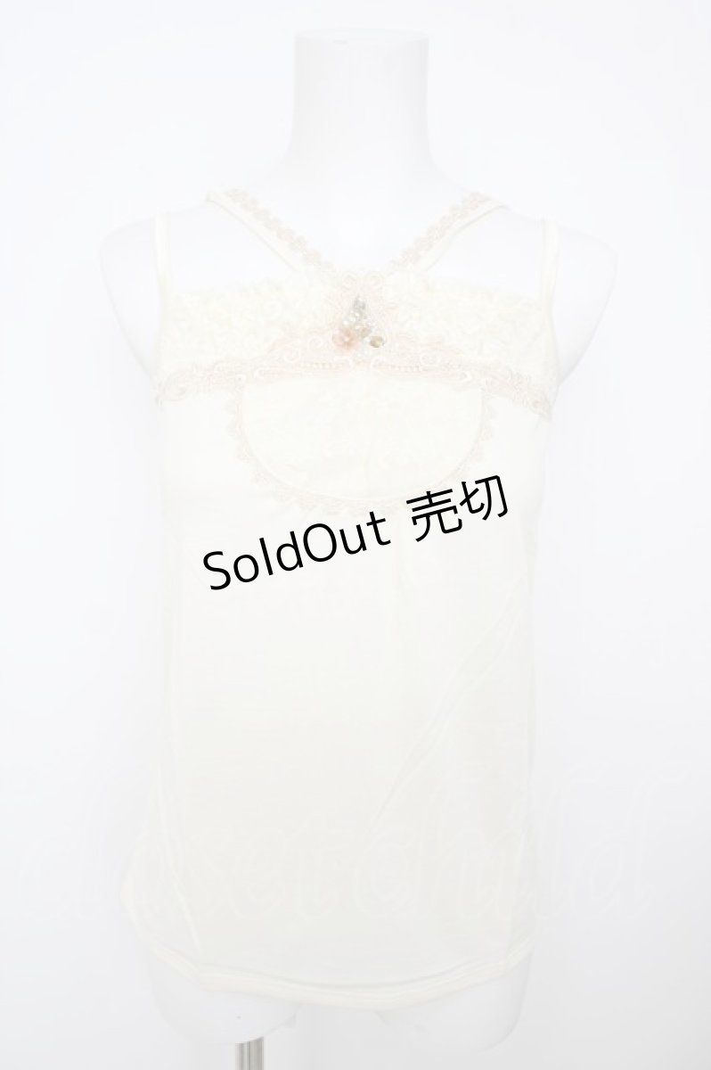 画像1: axes femme / サテン薔薇ホルターキャミ M キナリ Y-26-07-29-064-AX-TO-SZ-ZY (1)