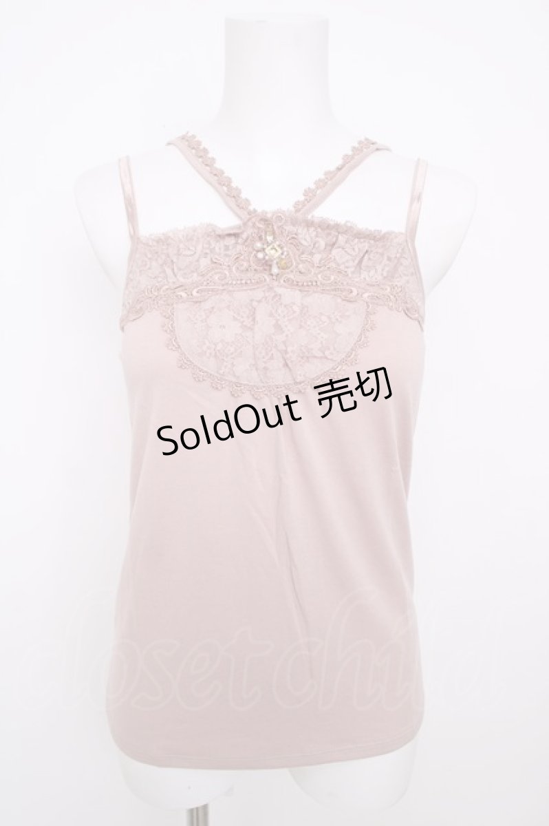 画像1: axes femme / サテン薔薇ホルターキャミ M アワピンク Y-26-07-29-067-AX-TO-SZ-ZY (1)