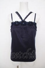 画像1: axes femme / 立体お花レースホルターキャミ M 紺 Y-26-07-29-071-AX-TO-SZ-ZY (1)