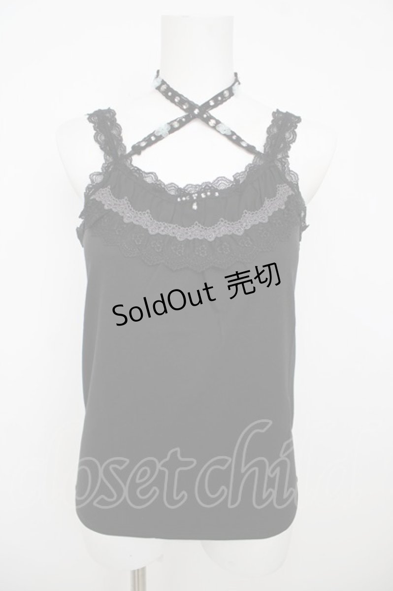画像1: axes femme / ビジューストラップ付キャミ M 黒 Y-26-07-29-072-AX-TO-SZ-ZY (1)