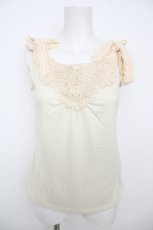 画像1: axes femme / 肩リボンレースタンク M 生成り Y-26-07-29-076-AX-TO-SZ-ZY (1)