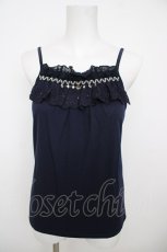 画像1: axes femme / バラテープ使いキャミソール M ネイビー Y-26-07-29-077-AX-TO-SZ-ZY (1)