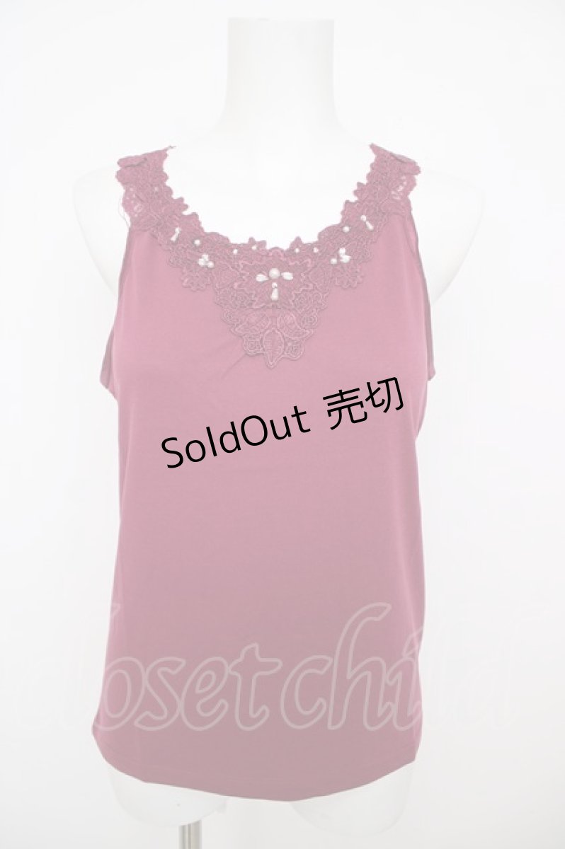 画像1: axes femme / 前後モチーフレースタンク M 濃ピンク Y-26-07-29-010-AX-TO-SZ-ZS (1)