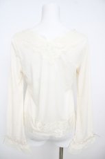 画像2: axes femme / 袖フリルレースインナープルオーバー M キナリ Y-26-07-29-104-AX-TO-SZ-ZY (2)
