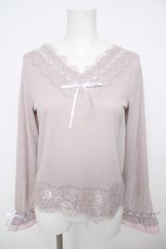 画像1: axes femme / 袖フリルレースインナープルオーバー M ラベンダー Y-26-07-29-105-AX-TO-SZ-ZY (1)
