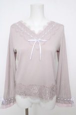 画像1: axes femme / 袖フリルレースインナープルオーバー M クロ Y-26-07-29-108-AX-TO-SZ-ZY (1)