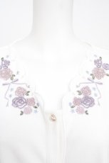 画像3: axes femme / ローズ刺繍カットカーディガン M 白 Y-26-07-29-119-AX-TO-SZ-ZY (3)