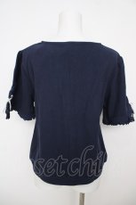 画像2: axes femme / ローズ刺繍カットカーディガン M 紺 Y-26-07-29-120-AX-TO-SZ-ZY (2)