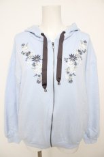 画像1: axes femme / 花刺繍パーカー M サックス Y-26-07-29-129-AX-TO-SZ-ZY (1)