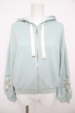 画像1: axes femme / 袖花刺繍ショートパーカー M ミント Y-26-07-29-134-AX-TO-SZ-ZY (1)