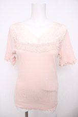 画像1: axes femme / 透けレースVネックインナー M アワピンク Y-26-07-29-145-AX-TO-SZ-ZY (1)