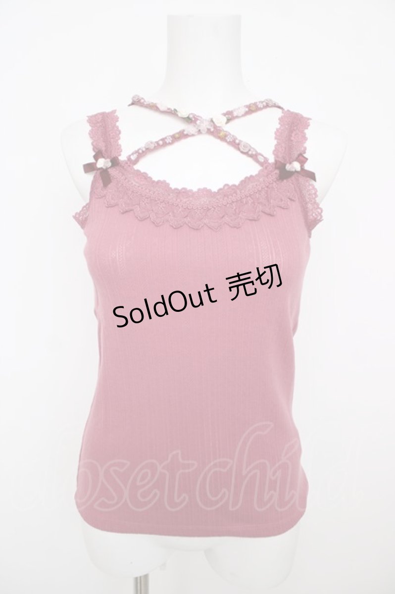 画像1: axes femme / バラクロスストラップキャミ M 濃ピンク Y-26-07-29-015-AX-TO-SZ-ZY (1)