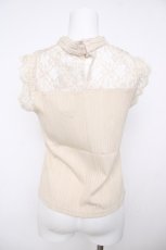 画像2: axes femme / Vネックレース重ねプルオーバー M キナリ Y-26-07-29-155-AX-TO-SZ-ZY (2)