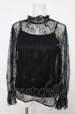 画像1: axes femme / インナーキャミ付き総レースプルオーバー M 黒 Y-26-07-29-160-AX-TO-SZ-ZY (1)