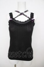画像1: axes femme / バラクロスストラップキャミ M 黒 Y-26-07-29-017-AX-TO-SZ-ZY (1)