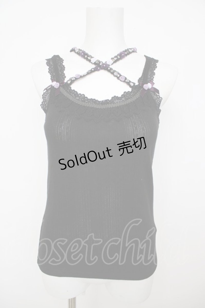 画像1: axes femme / バラクロスストラップキャミ M 黒 Y-26-07-29-018-AX-TO-SZ-ZY (1)