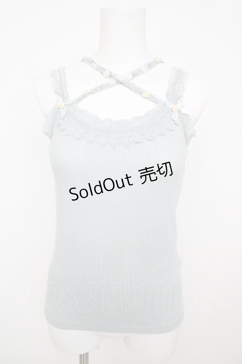画像1: axes femme / バラクロスストラップキャミ M サックス Y-26-07-29-020-AX-TO-SZ-ZY (1)