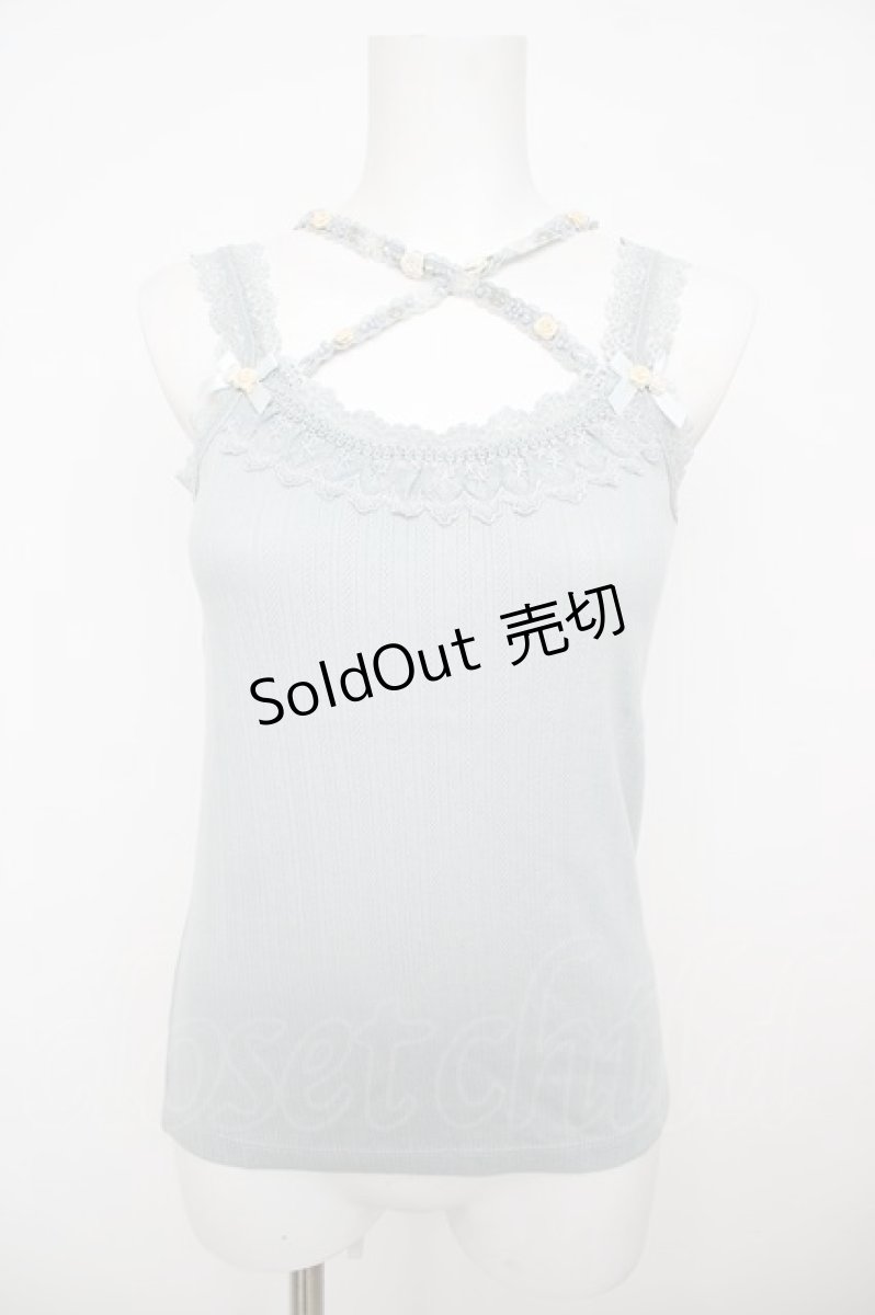 画像1: axes femme / バラクロスストラップキャミ M サックス Y-26-07-29-021-AX-TO-SZ-ZY (1)
