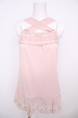 画像1: axes femme / 裾刺繍ホルターキャミソール M アワピンク Y-26-07-29-025-AX-TO-SZ-ZY (1)
