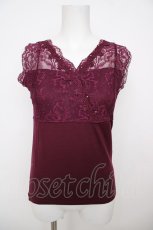 画像1: axes femme / レース重ねタンクトップ M ワイン Y-26-07-29-035-AX-TO-SZ-ZY (1)