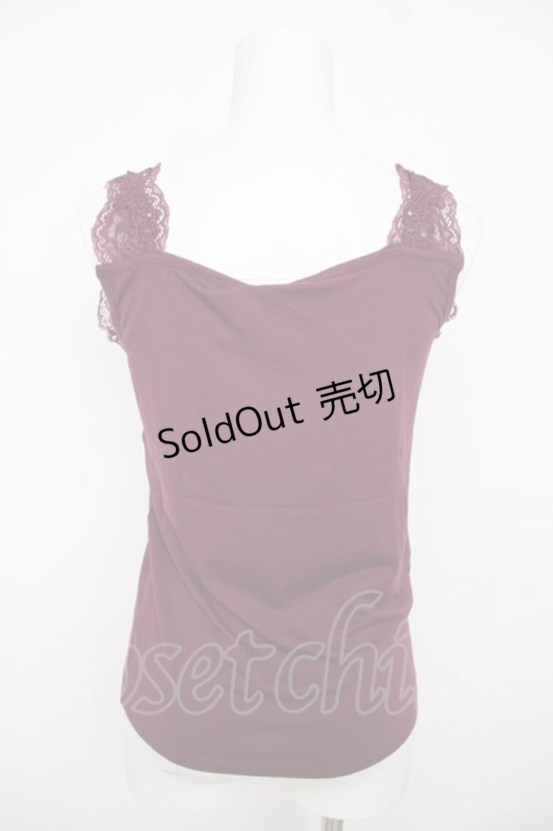 画像2: axes femme / レース重ねタンクトップ M ワイン Y-26-07-29-035-AX-TO-SZ-ZI (2)