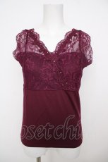 画像1: axes femme / レース重ねタンクトップ M ワイン Y-26-07-29-036-AX-TO-SZ-ZY (1)
