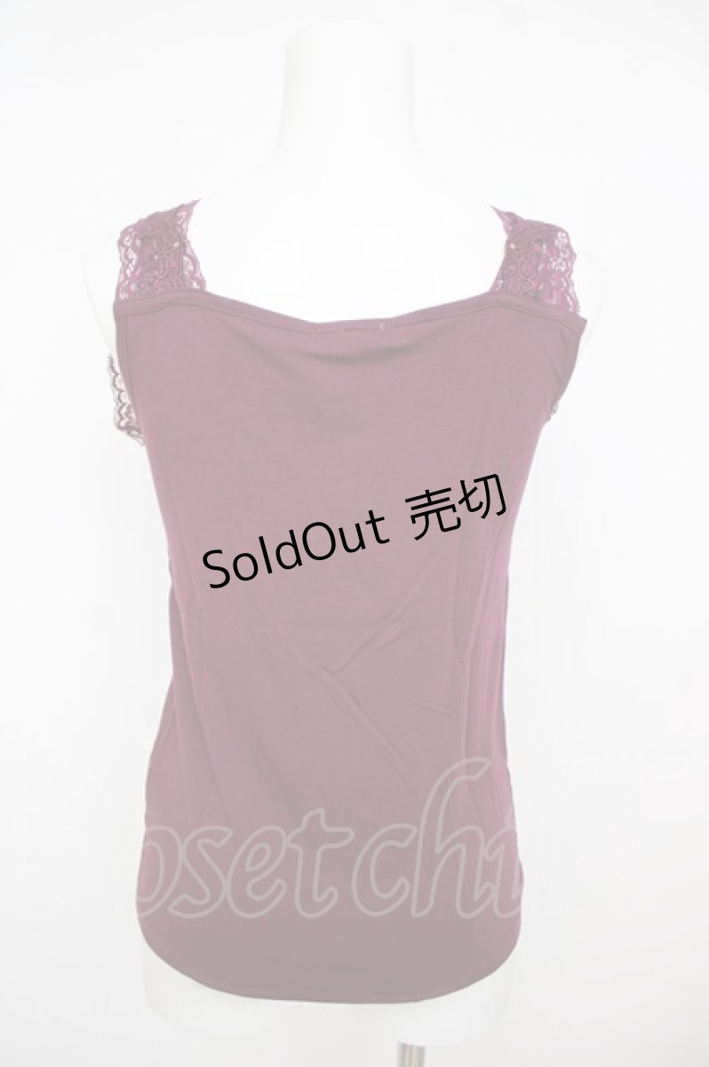 画像2: axes femme / レース重ねタンクトップ M ワイン Y-26-07-29-036-AX-TO-SZ-ZS (2)