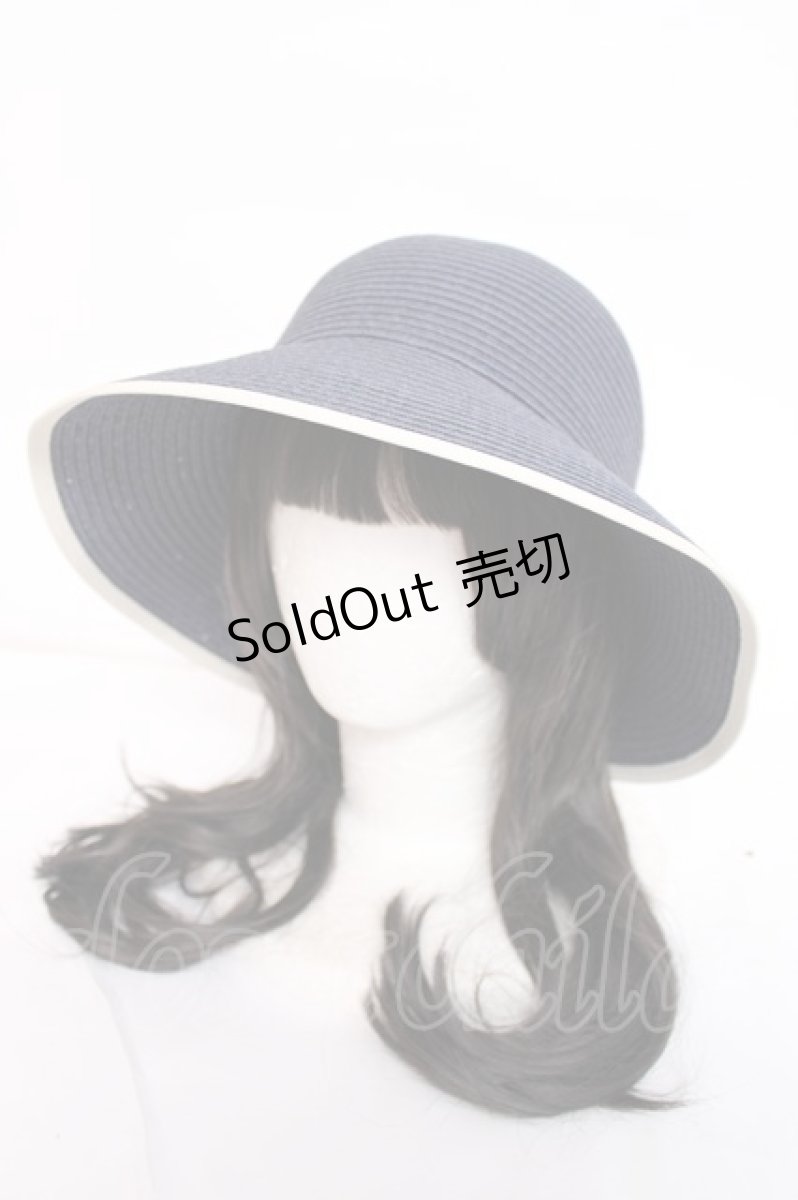 画像1: axes femme / リボンポケッタブルUVHAT 57.5cm 紺 Y-26-07-31-038-AX-AC-SZ-ZY (1)
