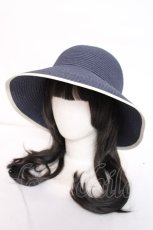 画像1: axes femme / リボンポケッタブルUVHAT 57.5cm 紺 Y-26-07-31-038-AX-AC-SZ-ZY (1)