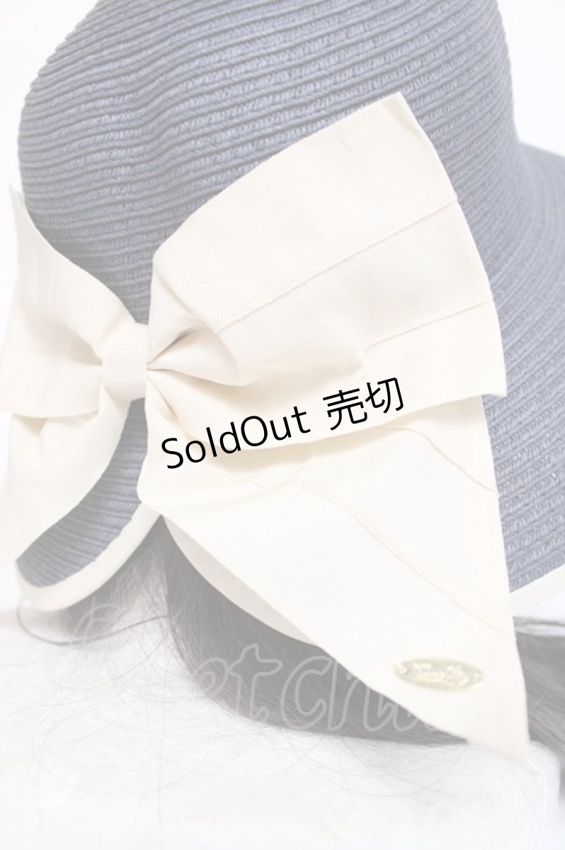 画像4: axes femme / リボンポケッタブルUVHAT 57.5cm 紺 Y-26-07-31-038-AX-AC-SZ-ZY (4)