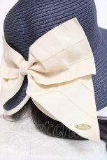 画像4: axes femme / リボンポケッタブルUVHAT 57.5cm 紺 Y-26-07-31-038-AX-AC-SZ-ZY (4)