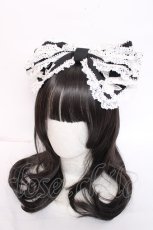 画像1: BABY,THE STARS SHINE BRIGHT / Romantic Dream Roseカチューシャ  黒×白 Y-26-07-31-047-BA-AC-SZ-ZY (1)