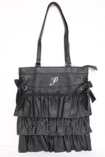 画像1: axes femme POETIQUE / 合皮フリルトートバック  黒 Y-26-07-31-056-AX-BG-SZ-ZY (1)