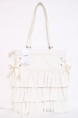 画像2: axes femme POETIQUE / 合皮フリルトートバック  白 Y-26-07-31-057-AX-BG-SZ-ZY (2)