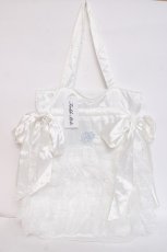 画像1: Fickle Bebe / サテンアドーラブルトート  白 Y-26-07-31-060-LO-BG-SZ-ZY (1)