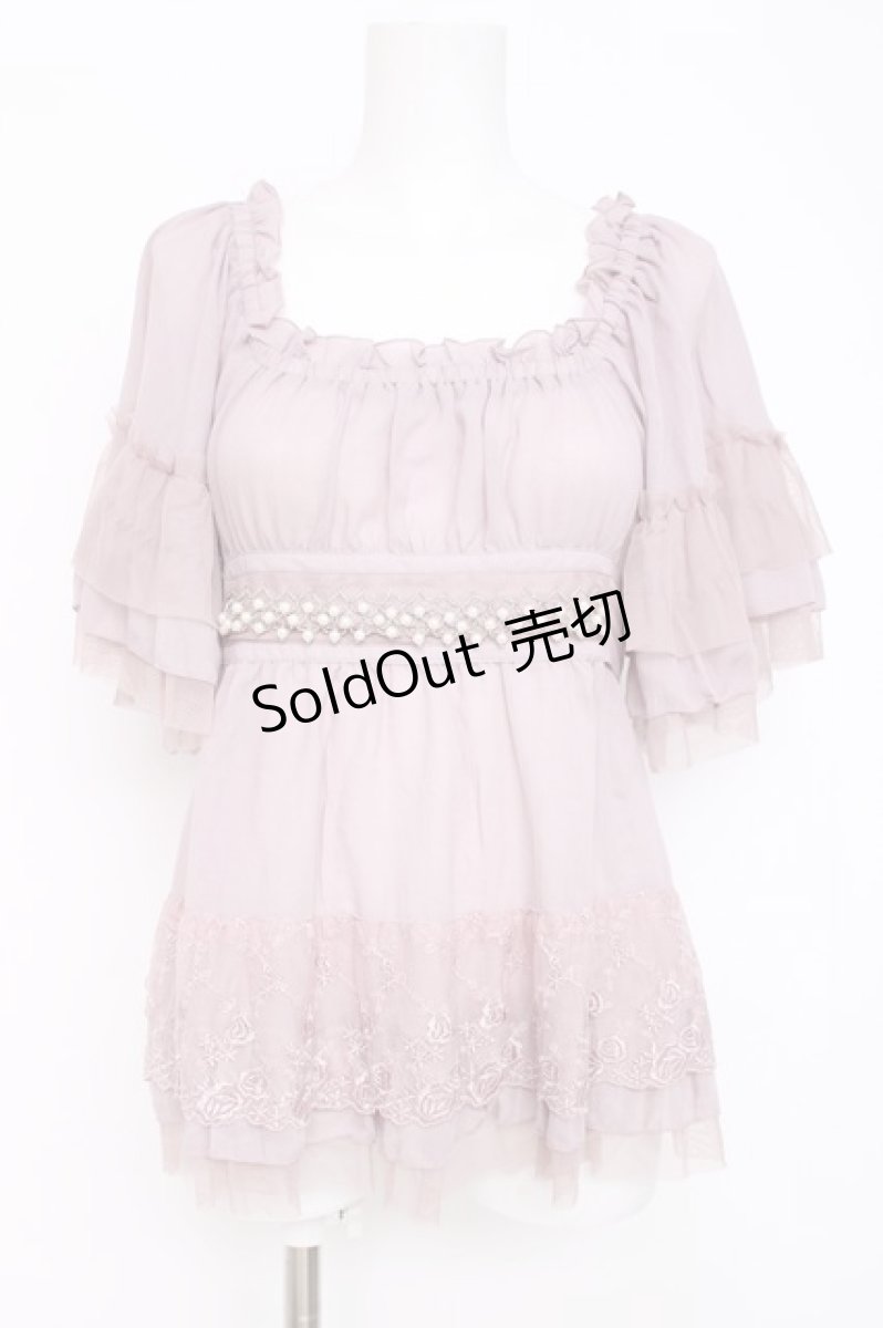 画像1: axes femme / ビーズ×パール装飾オフショルトップス M ピンク Y-26-07-31-078-AX-TO-SZ-ZY (1)