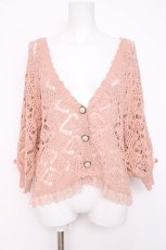画像1: axes femme / 袖先リボンニットボレロ M アワピンク Y-26-07-31-079-AX-TO-SZ-ZY (1)