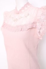 画像3: axes femme / バラ刺繍ビスチェ切替タンク M 淡ピンク Y-26-07-31-089-AX-TO-SZ-ZY (3)