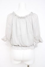 画像3: axes femme / 楊柳シフォンブラウス M グレー Y-26-07-31-092-AX-BL-SZ-ZY (3)